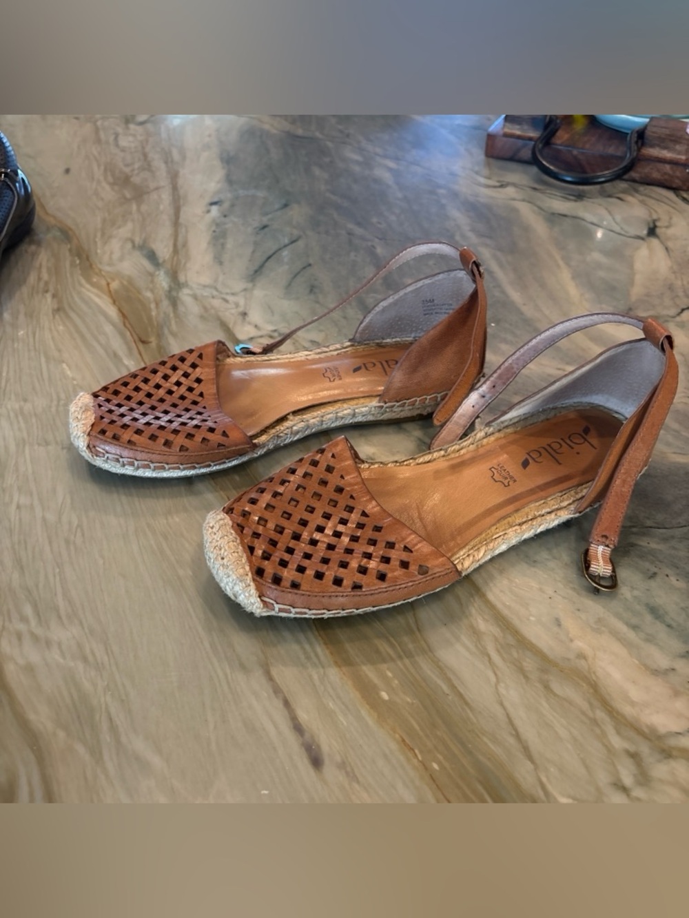 Biala Woven Leather Espadrille Sandals - Picture 2 of 4